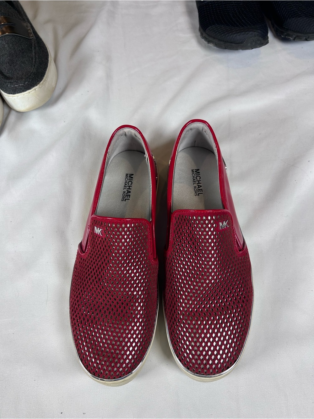 Michael Kors Men’s Red Perforated Slip-On Loafers